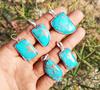 Turquoise Gemstone 925 Sterling Silver Plated 5 Pcs Bezel Pendant BEZ-36