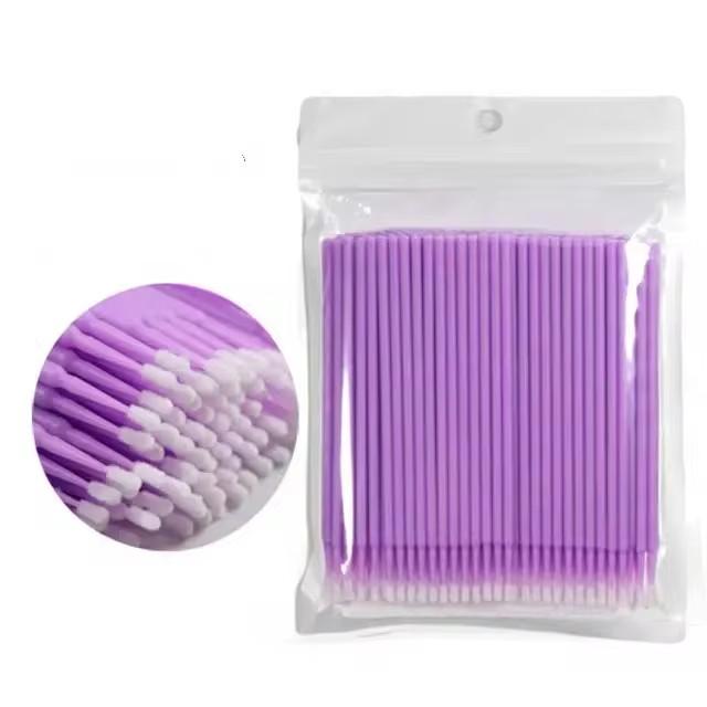 100 PCS Durable Disposable Micro Brush Eyelash Extension Eyelash Glue Applicator Cleaning Q-tip Makeup Tools