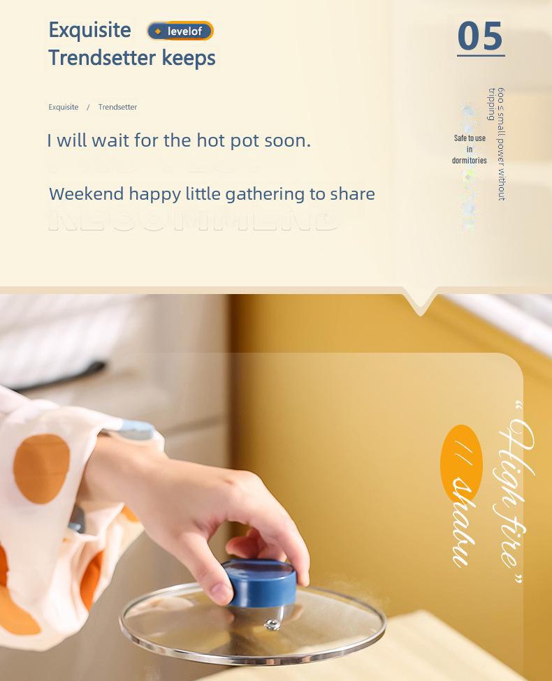 Компактная многофункциональная электрическая плита для общежитий — идеально подходит для приготовления лапши и жарки