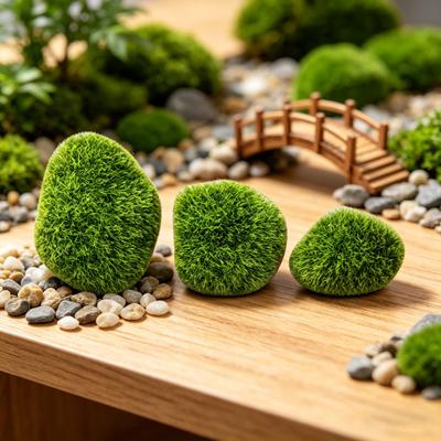 Микроландшафтные украшения Искусственный мох Натуральная текстура Устойчивое нескользящее основание Мох для декора миниатюрного сада