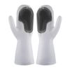 1 Pair Dishwashing Gloves Waterproof Insulated Silicone Cleaning Brush Gloves Reusable Women