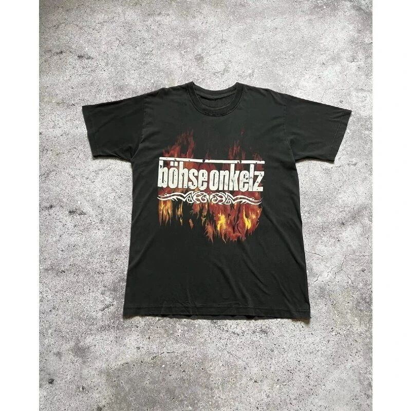 Ненавидимый Проклятый Обожаемый II Böhse Onkelz Печать по периферии Летние футболки оверсайз Хлопковые мужские и женские футболки
