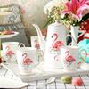 Porcelain Tea Set, Flamingo Tea Pot and Cups Set, Ceramic Tableware for Drinking Tea,coffee and Water,Afternoon Tea Party Wedding Gifts