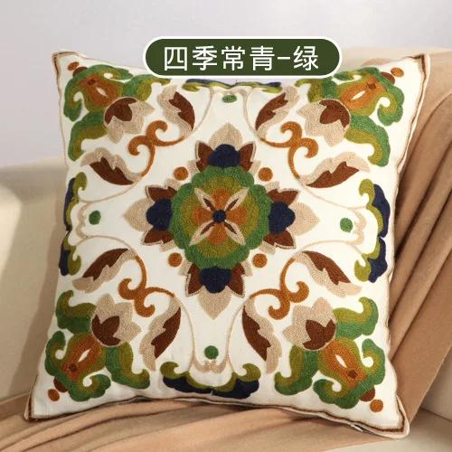 Наволочка для подушки из хлопка с вышивкой в этническом стиле, наволочка для подушки в машину, большая наволочка для дивана 45x45 см, роскошная наволочка