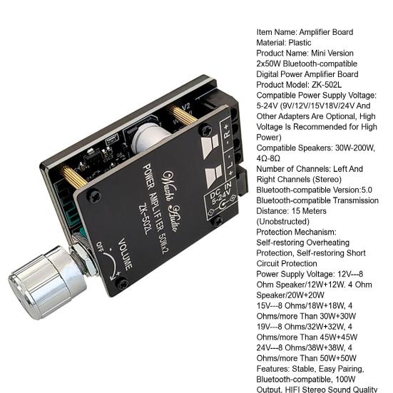 Bluetooth-совместимая плата сопряжения с 5 усилителями Easy HIFI 100 Вт, модуль усилителя качества стереозвука с