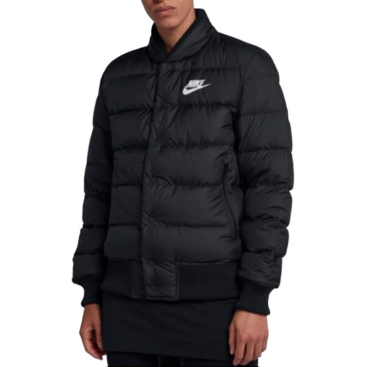 Nike Теплый и ветрозащитный короткий воротник-стойка, спортивный повседневный пуховик с длинными рукавами, мужская верхняя одежда, черный DC1292-010