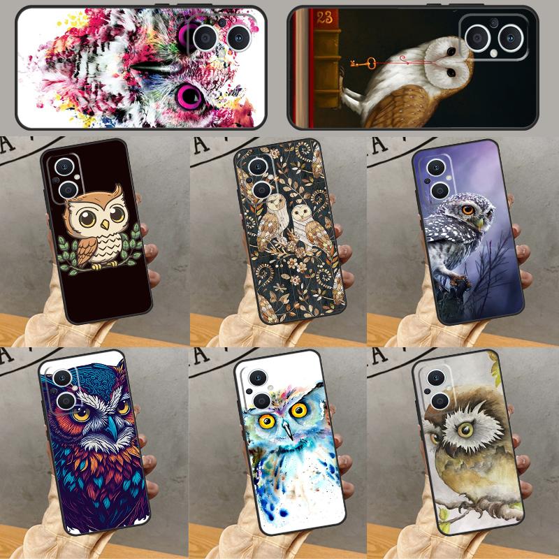 Cartoon Owl Case For OPPO Reno 11 12 13 F 8T 7 8 10 Pro OPPO Find X8 Pro X3 X6 Pro X5 Lite Cover Coque