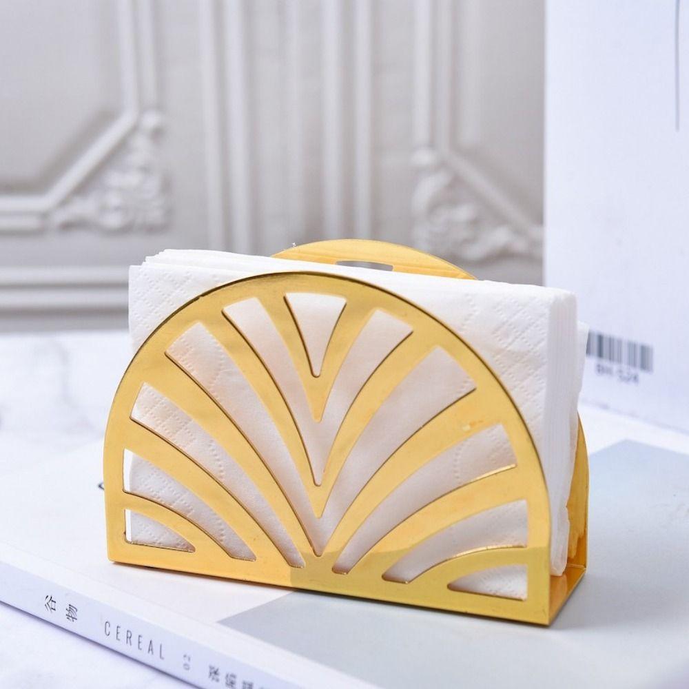 Hollow Nordic Paper Storage Shelf Rust-resistant Vertical Napkin Rack Paper Napkin Dispenser Home