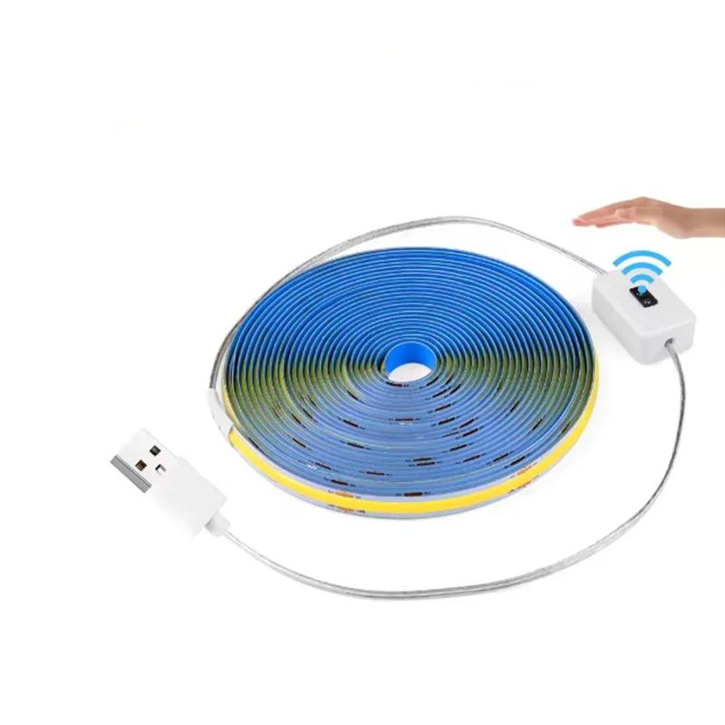 COB LED Light Strip USB Gesture Control Dimmer Switch/Button Switch Diode Flexible Tape For Room Backlight Decor Linear Lighting