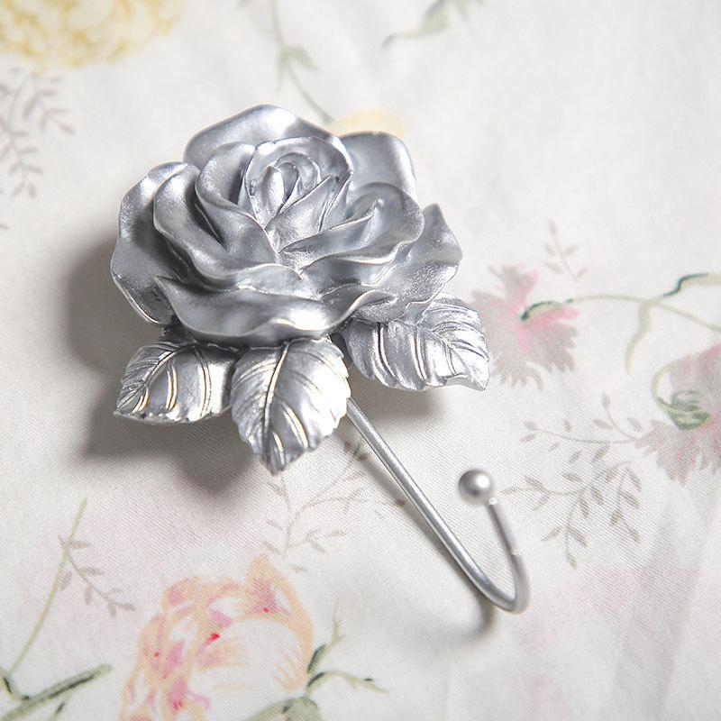 Heart Shaped Rose Resin Hook Multi-function Single Hook Home Decoration