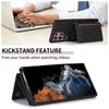 For Samsung Galaxy S24 Ultra Cell Phone Case Tri-fold Wallet Kickstand PU Leather Coated TPU Cover
