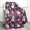 1pc Cute Ghost Pumpkin Skull Flower Blanket Gifts Halloween X-mas Flannel Blankets Women Men Festival Decoration Four Season Use