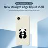 For iPhone 16e Case Blindfolded Panda Pattern Printing Straight Edge TPU Phone Back Cover