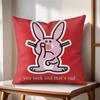 Cute rabbit Cushion Cover Natural Linen Organic Fabric DoubleSided Printing Couch Pillow Covers Home Decor