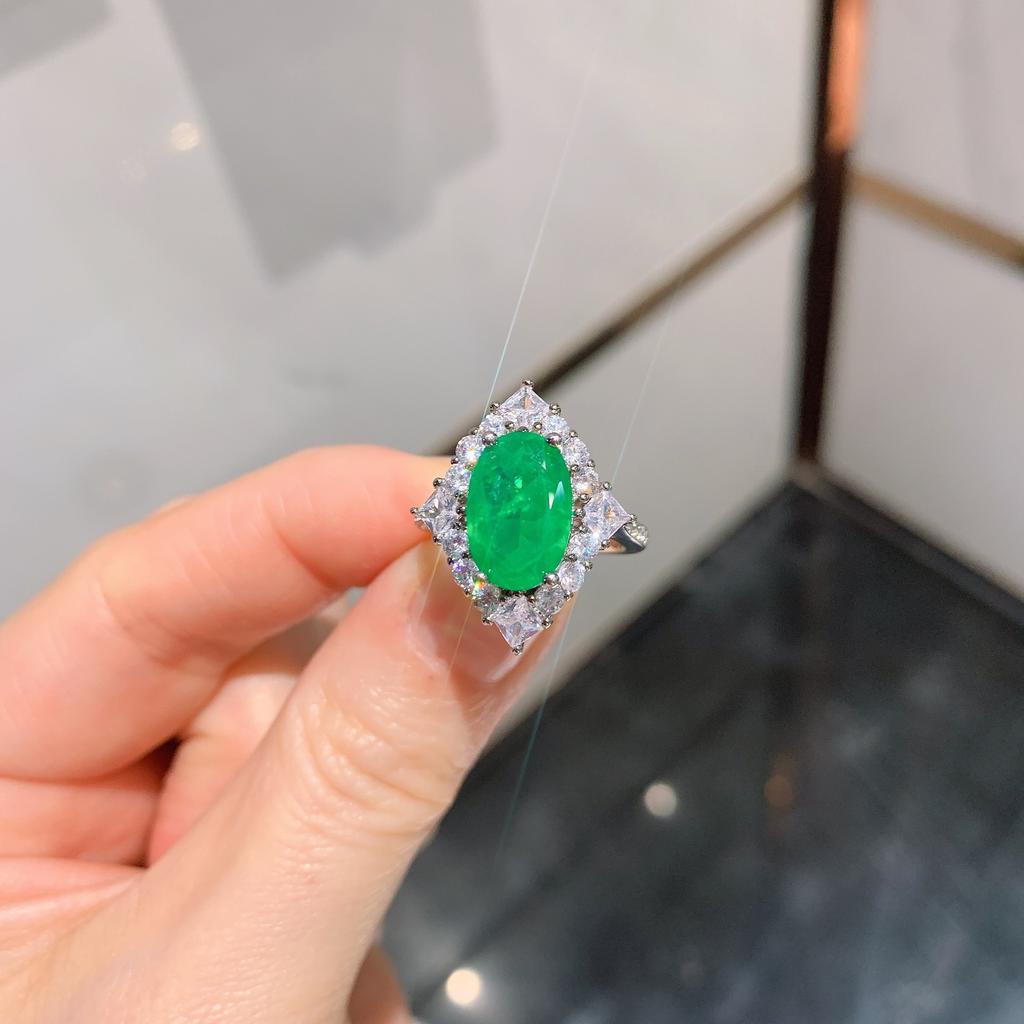 Ювелирное имитация параиба турмалин изумруд кольцо женское индивидуальное красное корунд драгоценный камень кольцо