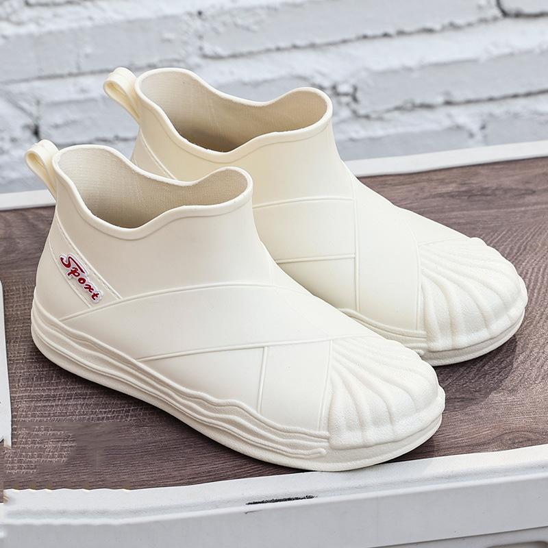 Fashion 2024 New Women's Fashion Outdoor Non-Slip Waterproof Rubber Boots Rain Boots Thick-Soled Rain Boots Women's Pull-On Rain Boots