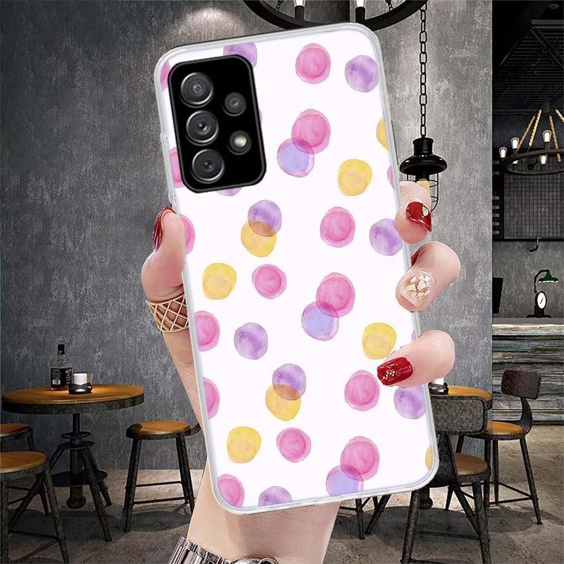 Чехол с принтом в горошек для Samsung Galaxy A12 A22 A32 A52 A72 A02S A51 A50S A71 A70 A31 A20S Note 20 Ultra S10 A10S Galaxy A1