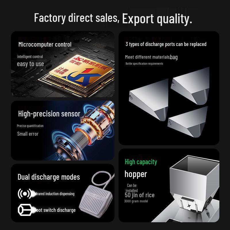 Zhouda Granular Rice & Powder Filling Machine 30-2500g, Fully Automatic Weighing & Packing System