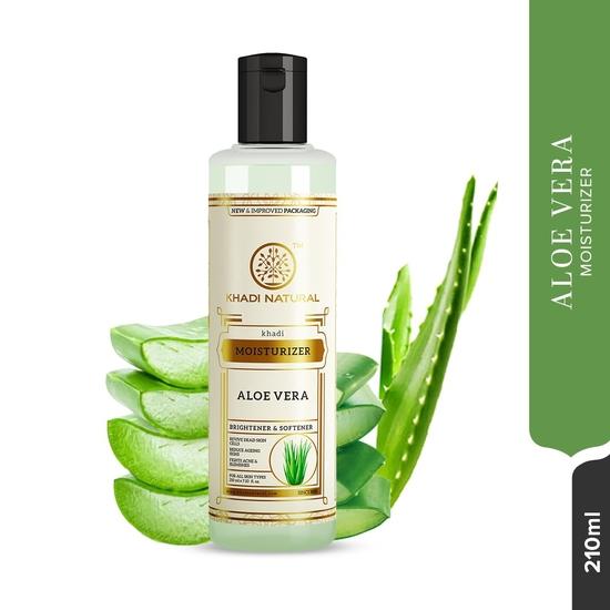KHADI NATURAL Аюрведический увлажняющий лосьон с алоэ вера | Длительное увлажнение | Глубоко питает кожу | Улучшает эластичность | 210 мл