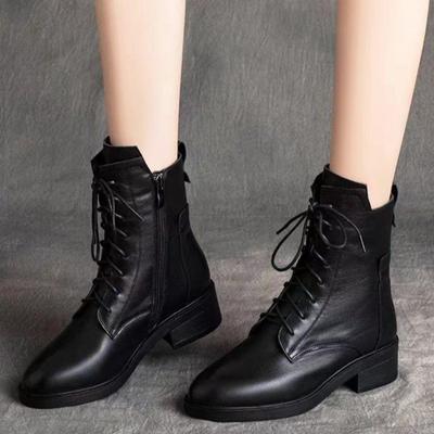Классические ботильоны, осенняя женская обувь, ботинки челси на низком каблуке, новые туфли из искусственной кожи, женские, большой размер 41, зимние ботинки