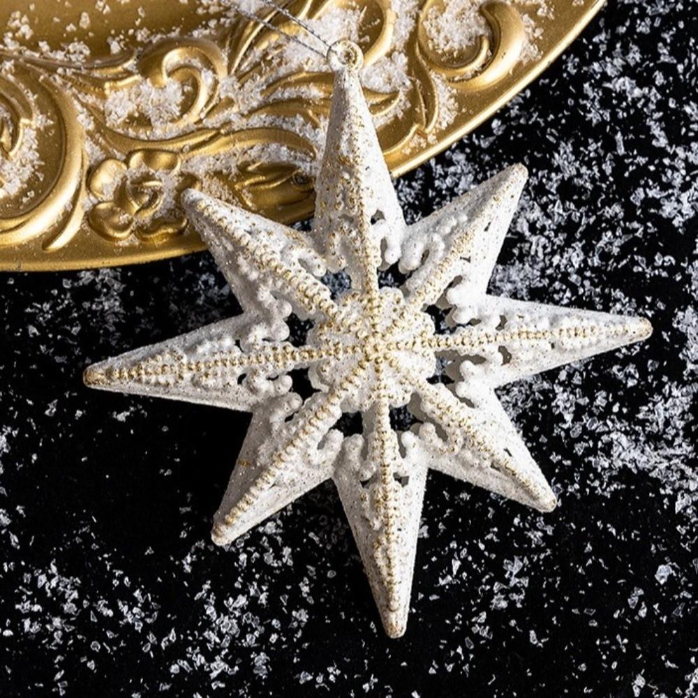 Assorted Shapes Xmas Hanging Pendants White Gold Holiday Decor Ornament Home Party Decor
