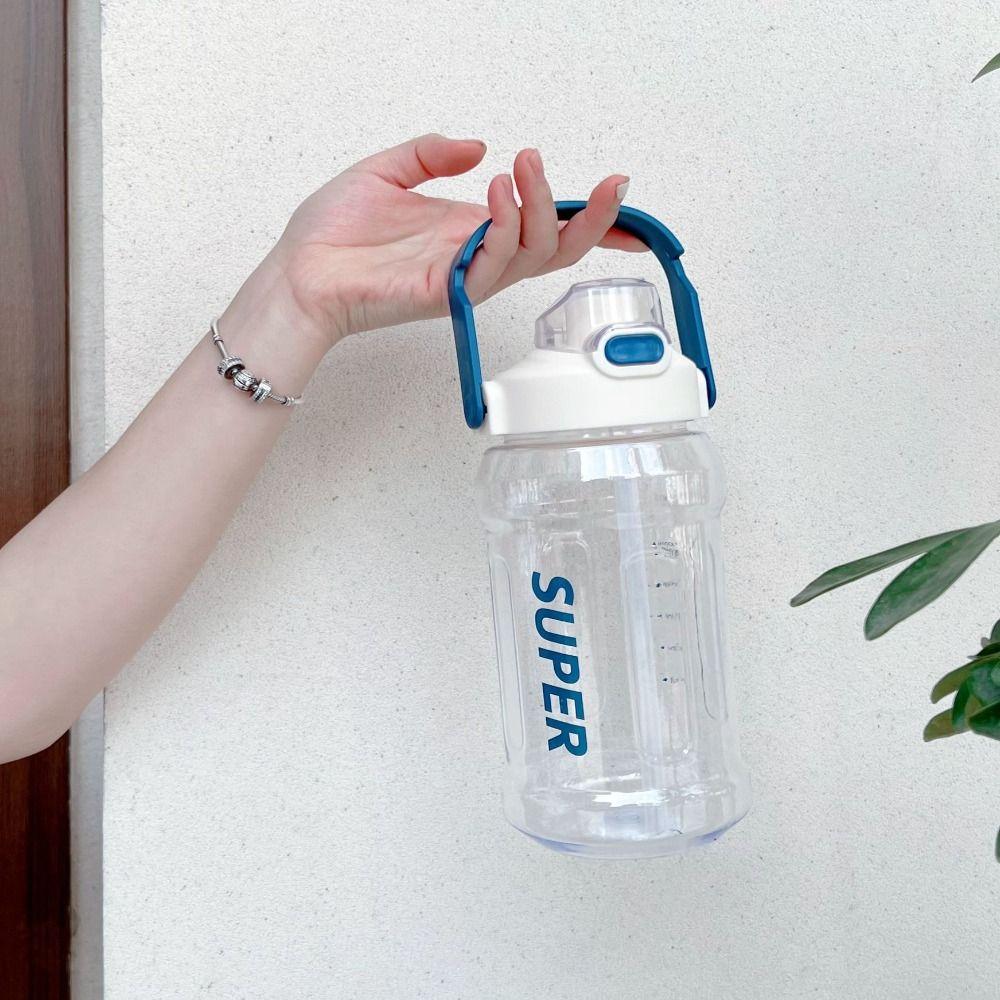 Graduated Sports Kettle with Straw 1.3L 1.5L 2L Fitness Drinking Bottle Climbing
