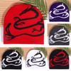 Street Style Knitted Cap With Dragon Animal Pattern For Cold Seasons
