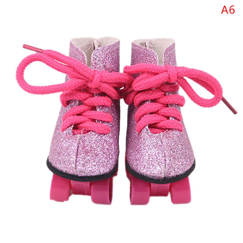 Кукольные роликовые коньки, блестящие туфли, коньки для 18-дюймовой куклы, аксессуары для самостоятельного изготовления, игрушки