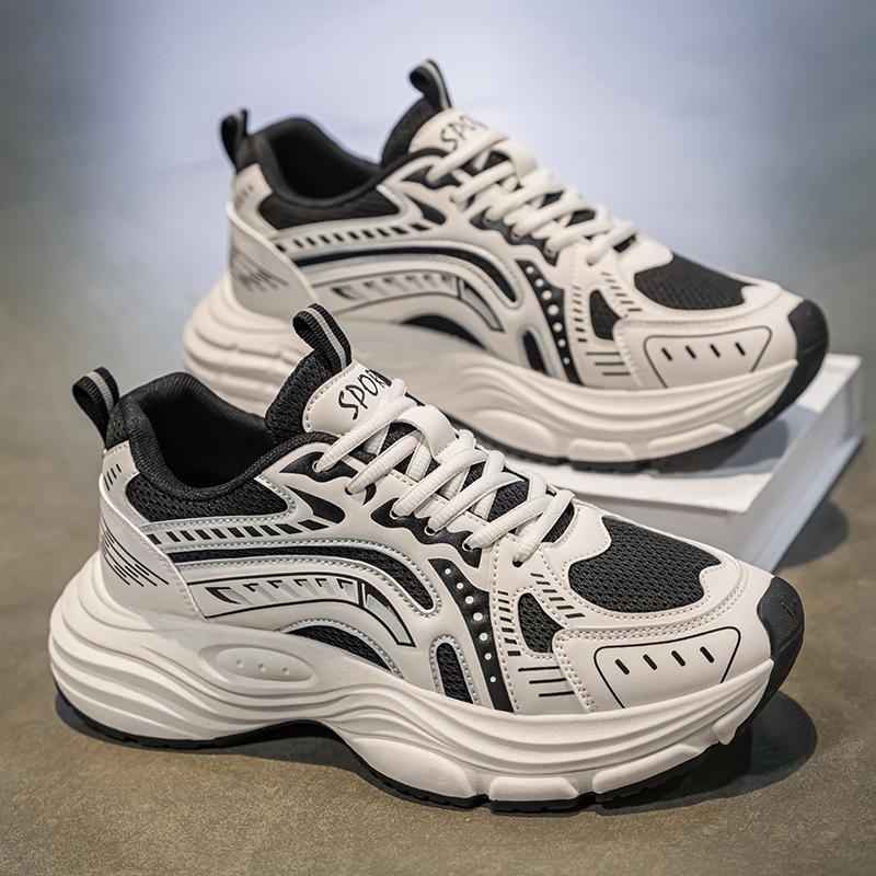 Обувь мужская модная обувь весенняя дышащая сетчатая беговая спортивная обувь подростковая универсальная модная брендовая жареная уличная обувь для папы толстая подошва
