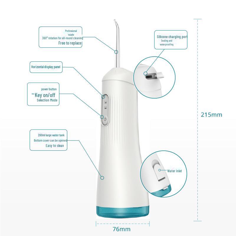 Портативный водонепроницаемый электрический ирригатор для домашнего использования - устраняет неприятный запах изо рта