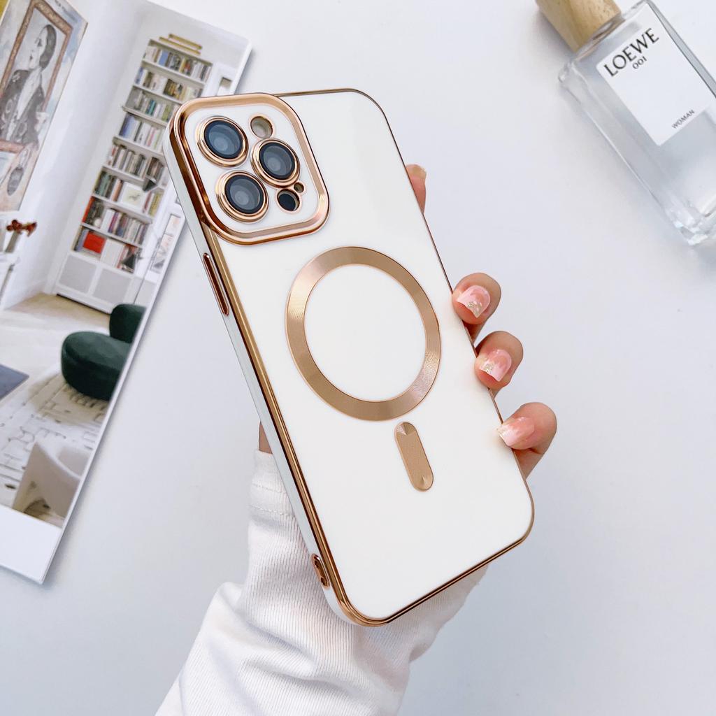 Подходит для чехлов для телефонов iPhone16, Apple 15Pro, гальванизированный полноцветный магнитный защитный чехол 14, защита от падения
