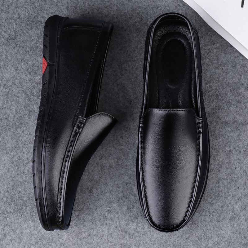 Doudou Shoes Мужские туфли из натуральной коровьей кожи, повседневные туфли для папы, мокасины с одной педалью для мужчин