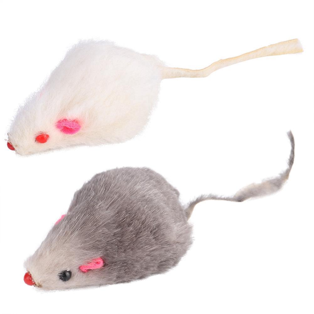 12Pcs Pet Cat Toy Small Plush Mouse Mini Funny Cat Toy Fake Mouse for Kitten Cat