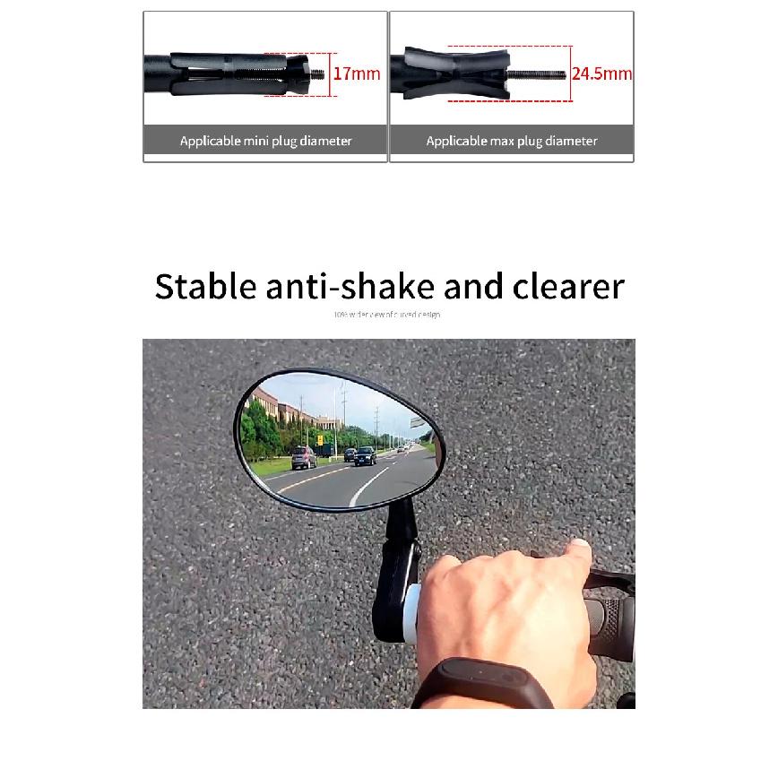 EasyDo Bicycle Handlebar 360 Rotation Wide-range Adjust-rearview Mirror Left and Right Reflector 17-24.5MM PC Anti-drop MTB