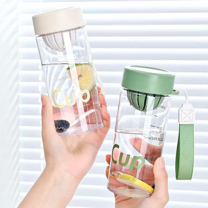 Water bottle portable water cup coffee cup summer mini compact cup outdoor office worker high temperature resistant plastic cup