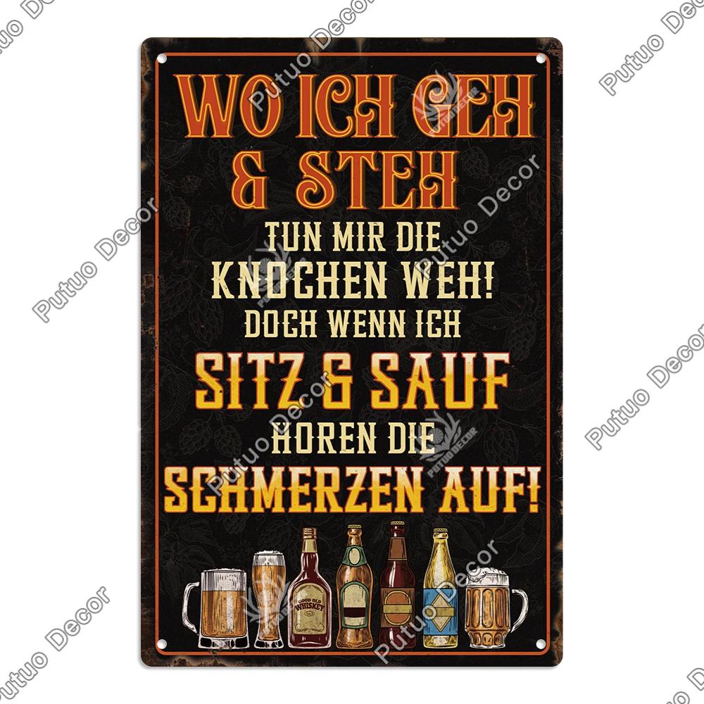 Декор напиток винтажный немецкий металлический знак смешной пивной пьющий вино любитель напитков для бара паба клуба дома человек пещера настенный декор