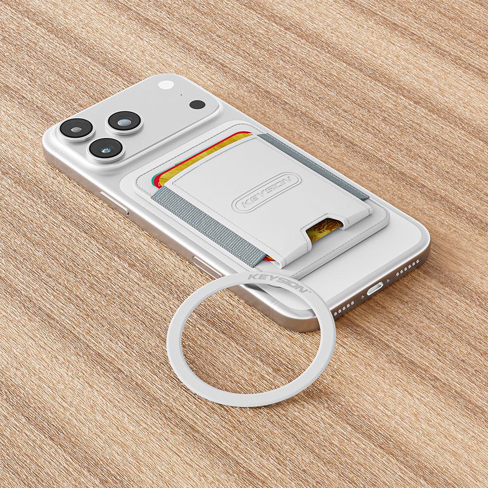 KEYSION Магнитный чехол-держатель для карт MagSafe для iPhone 17 16 15 Pro Max Samsung Huawei Эластичный кошелек-сумка из ПУ кожи Чехол для телефона