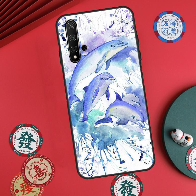 Чехол 'Морской дельфин' для Huawei Nova Y73 Y72 Y61 Y91 Y90 Y70 Y60 12s 12i 11i 8i 9 10 SE P60 Pro P30 P40 Lite