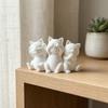 Мультяшные статуэтки трех кошек 3D-печать Декоративные статуэтки животных Милый кошачий орнамент Для рабочего стола