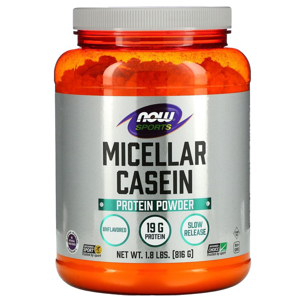 Now Foods Sports, Micellar Casein Protein Powder, Unflavored, 1.8 Lbs (816 G)