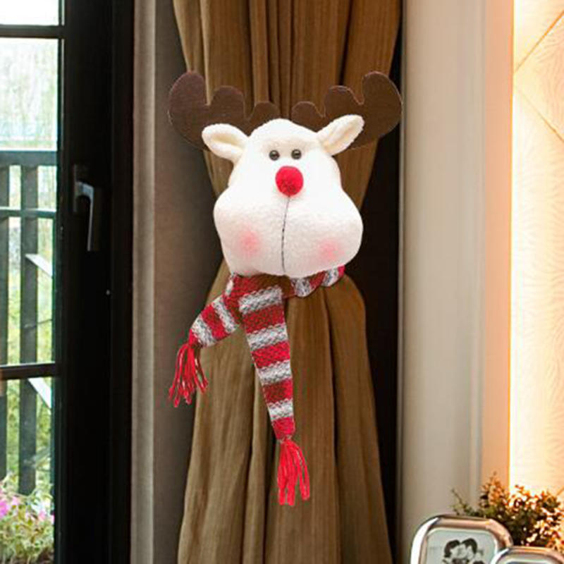 Рождественский снеговик, лось, пряжка для занавески, украшение окна, креативный галстук