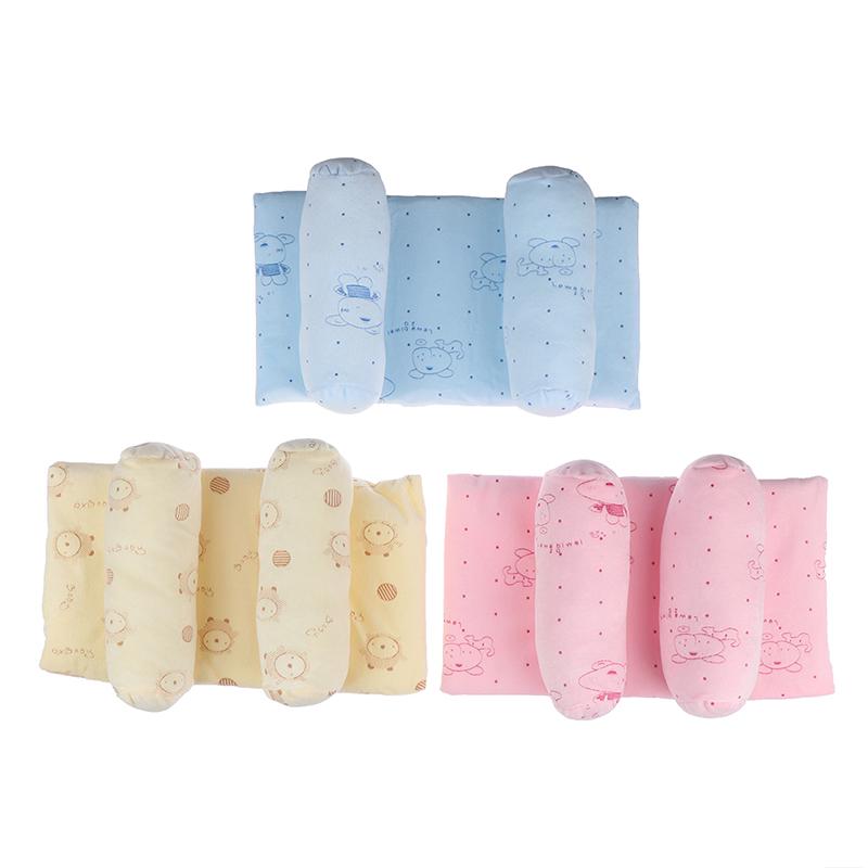 Infant Cotton Soft Pillow Prevent Flat Head Anti Roll Cushion Sleeping Support