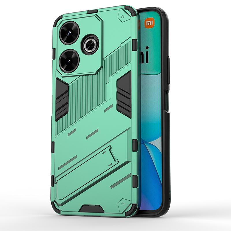Для Poco M6 Чехол Для Xiaomi Poco M6 4G Чехол 6,79 дюйма Панк Броня Ударопрочный Жесткий Резиновый Кронштейн Бампер Для Xiaomi Poco M6