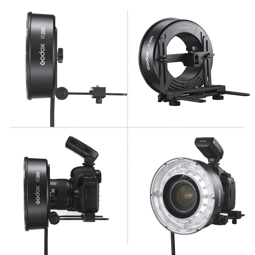 Godox R200 Ring Flash Head for Godox AD200  AD200Pro Flash 200Ws Flash Power Built in 10W Modeling Lamp 3 Level