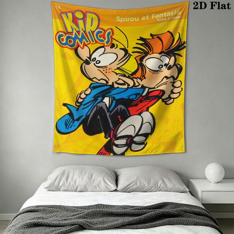 Spirou Faith Wall Tapestry Aesthetic Wall Hanging Printed Fabric Blanket Decorative Tapestries for Bedroom Living Room Home Decor