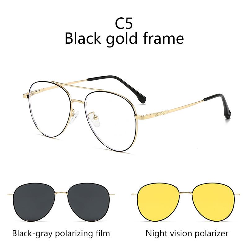 Магнитный чехол 3 в 1 для очков, Универсальные очки для близорукости, Эллиптическая оправа, Поляризационные солнцезащитные очки, Солнцезащитные очки-клипсы два в одном