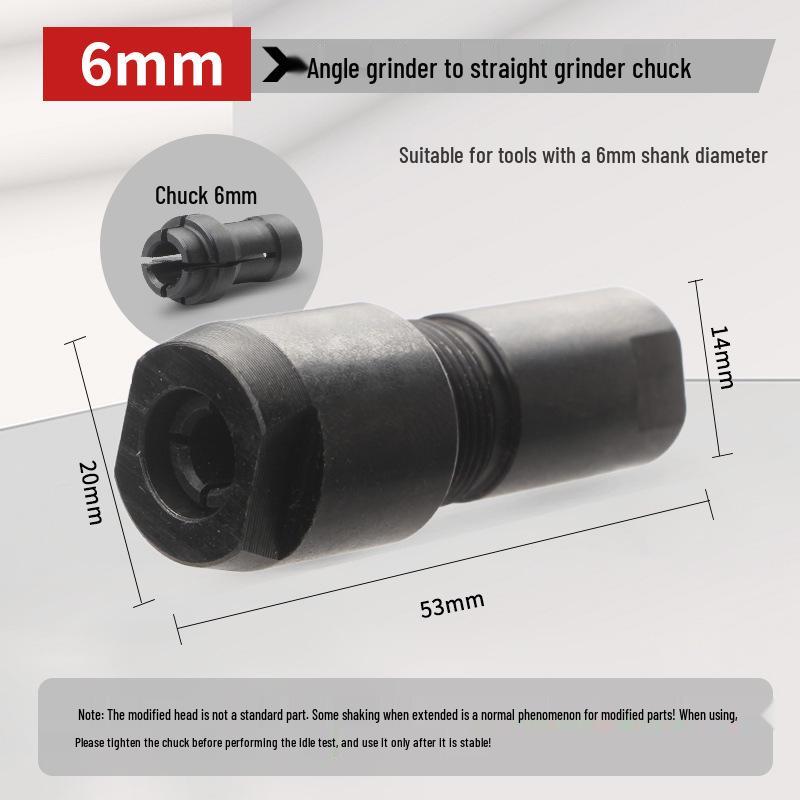 Electric Angle Grinder to Straight Grinder Adapter - 6mm/3mm, Multi-functional Conversion Head