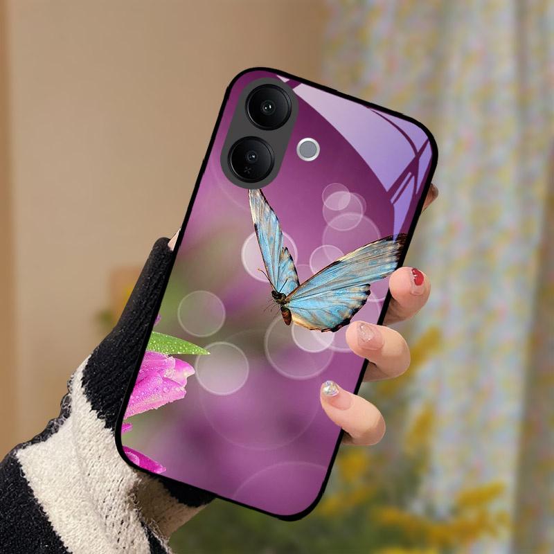 Для VIVO V60 Lite V60Lite Чехол Модный Рисунок Закаленное Стекло Чехол Для VIVO V 60 Lite Корпус Телефона Противоударный Fundas Capa