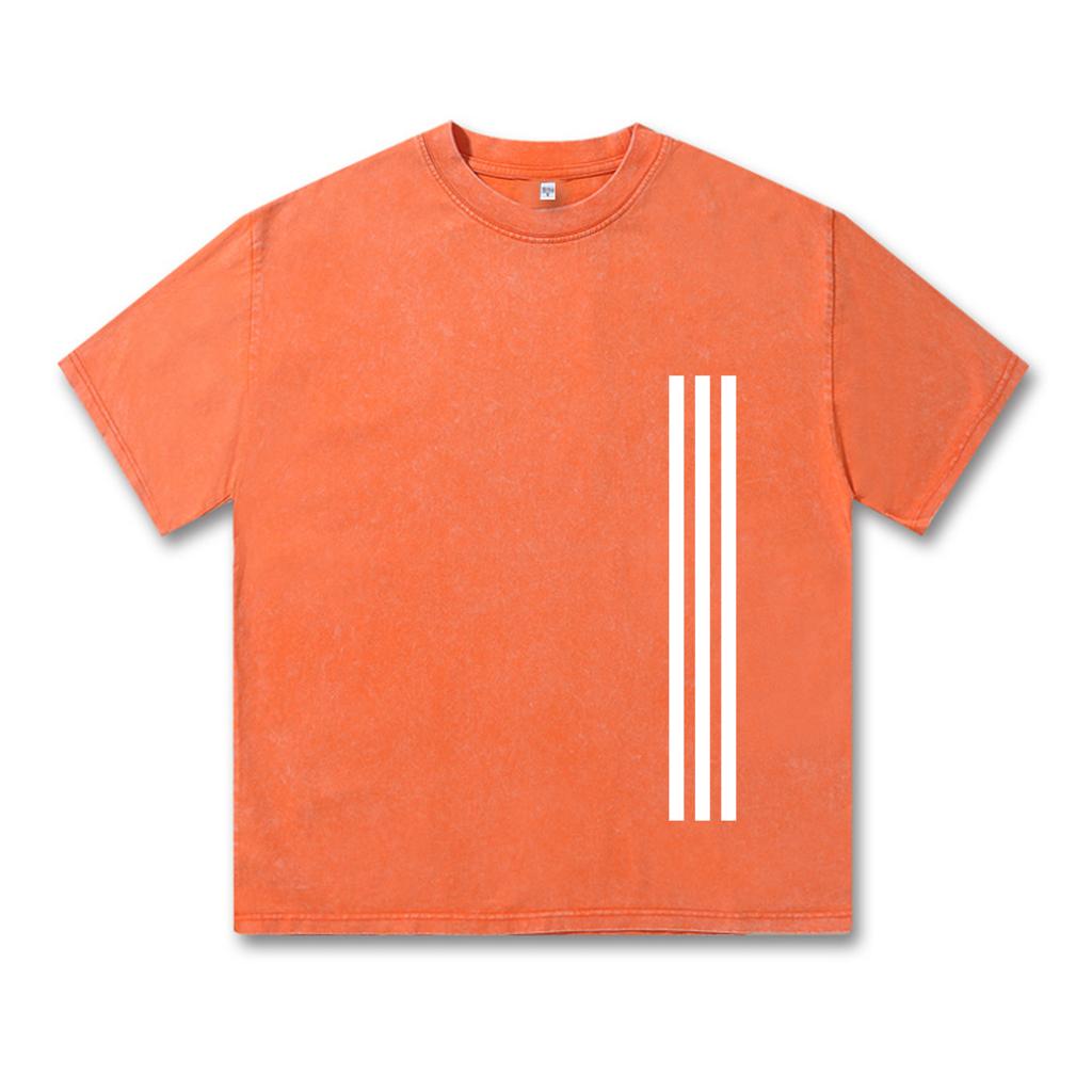 Ретро-стираемая винтажная футболка Высококачественные футболки Летняя свободная одежда с коротким рукавом Ретро-стираемая хлопковая свободная уличная одежда