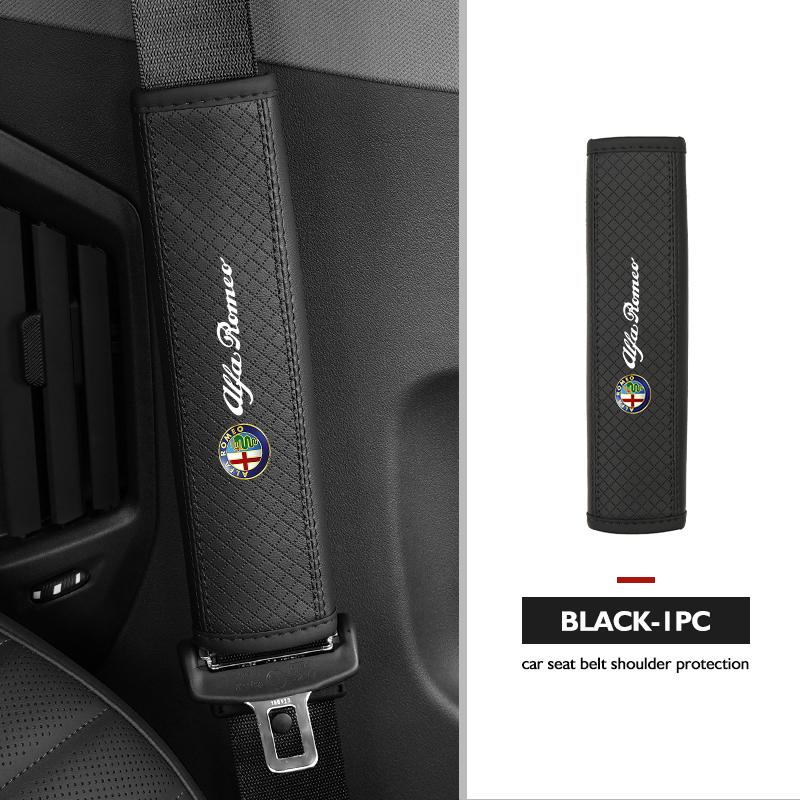 PWBLX1 For Alfa Romeo Car Safety Belt Shoulder Protector Pad Leather Seat Belt Cover Accessories Giulietta GT 159 147 156 Mito Brera